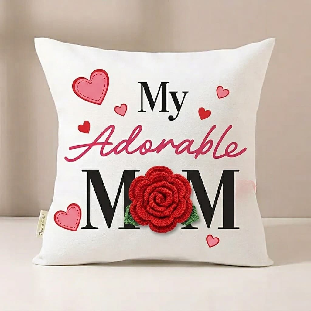 Adorable Mom Rose Patch Cushion