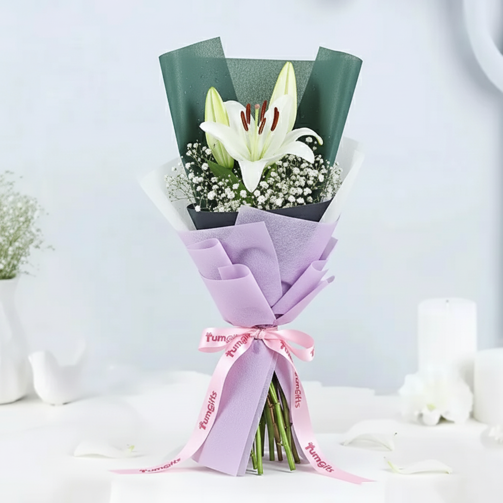 Vibrant Pink Lily Bouquet